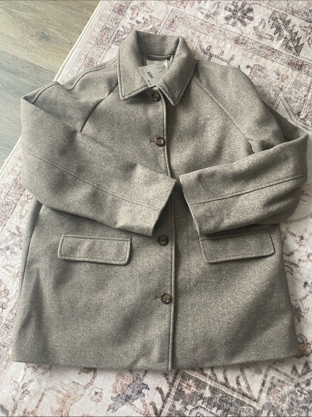 NWT H&M Taupe car coat